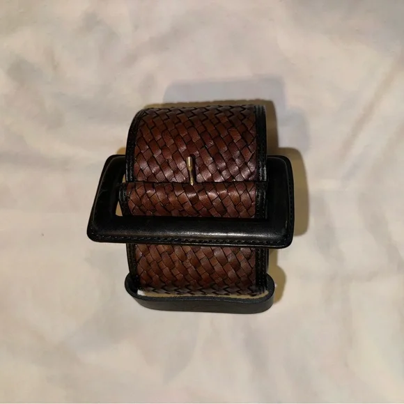 BANANA REPUBLIC LEATHER WOVEN WIDE BELT SIZE XS - Picture 3 of 11
